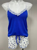 Lace Trim Camisole & Shorts Sleepwear Set