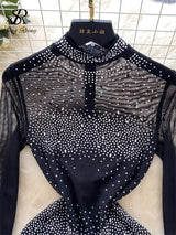 Sparkle & Shine: Women's Rhinestone Mesh Romper