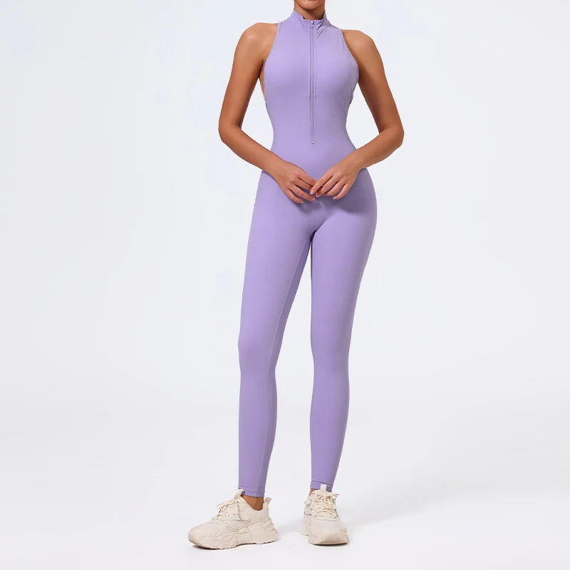V-Back Athletic Yoga Jumpsuit