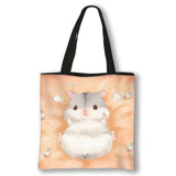 Kawaii Pet Guinea Pig Hamster Print Shoulder Bag Women Casual Handbags Large Capacity Totes Bag Eco Reusable Shopping Bags Gift