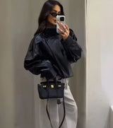 Women’s Black Moto Faux Leather Jacket