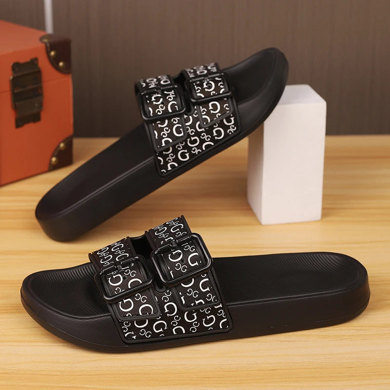Shoes Men Sandals Slippers Sneaker Leather Men's Sneakers Summer Beach Shoes Sandals For Male Large Size Black Casual Sandals