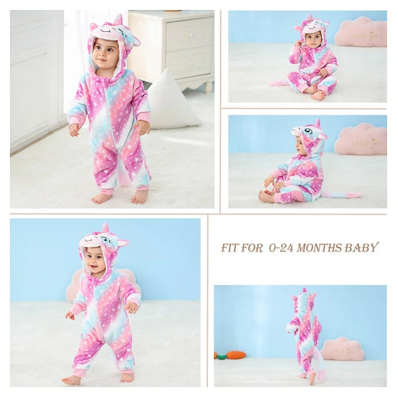 Plush Hooded Baby Winter Romper