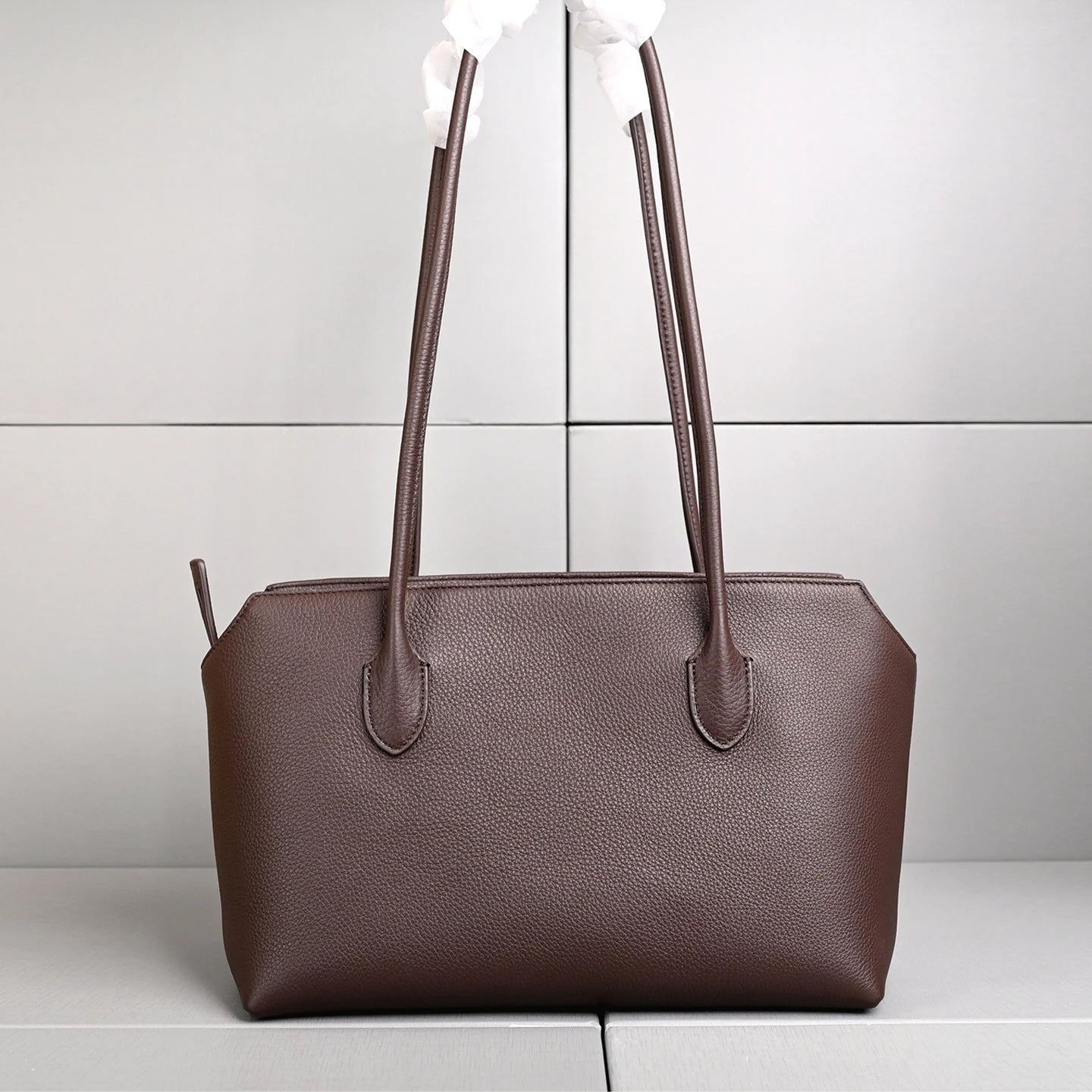 Genuine Leather Tote Bag – Pebbled Top-Grain Cowhide