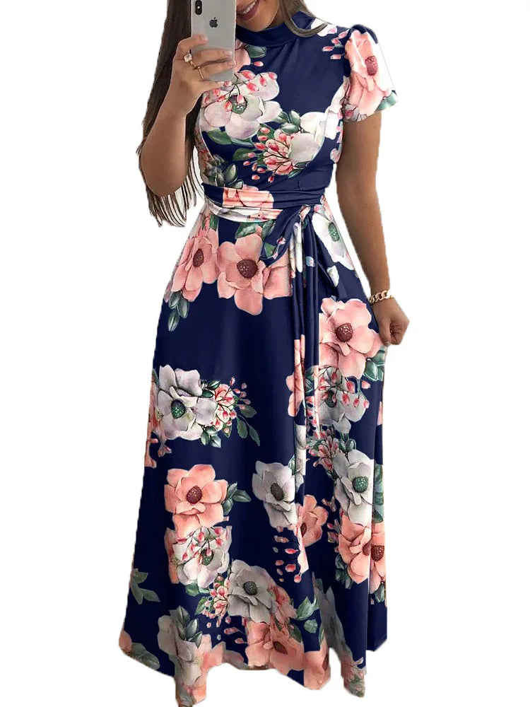 Floral Print Floor-Length Maxi Dress