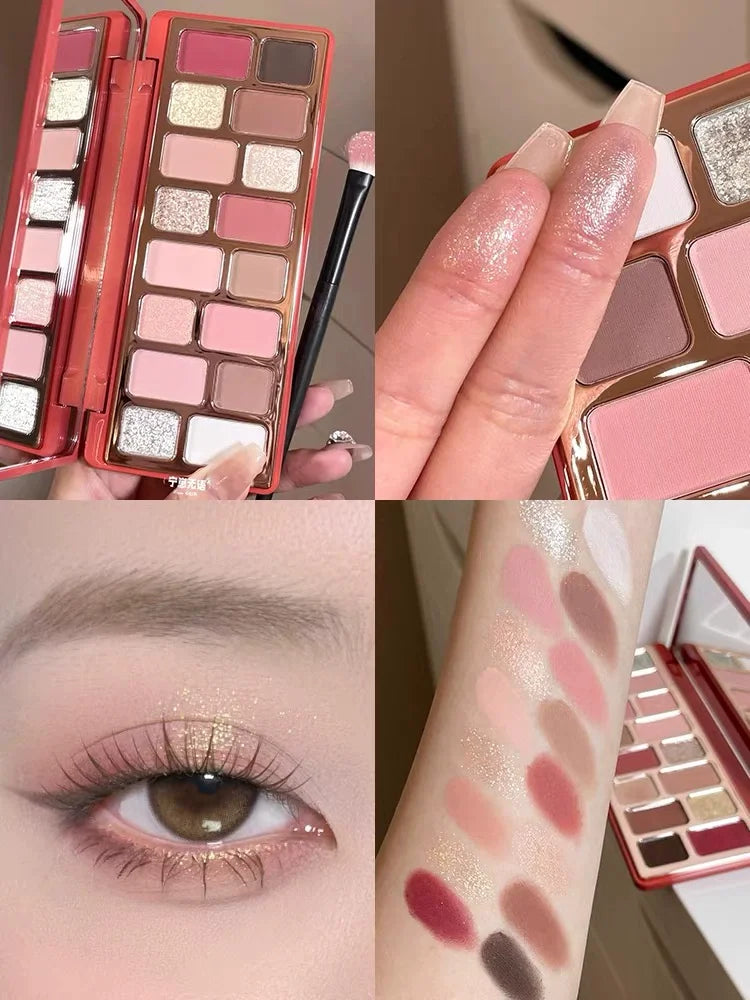 Qianyan Cheeryep 16 Color Eyeshadow Palette Glitter Chamelon Matte Pearlescent Flash Plate Cowherd Sequins