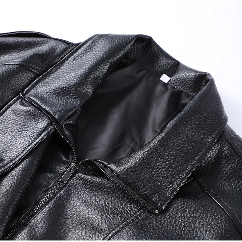 Chic Stand Collar Leather Jacket