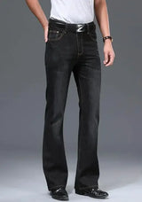 Men's Flared Jeans with Mid-Rise Waist