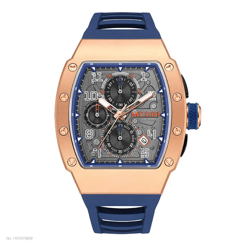 Men's Sport Chronograph: Stainless Steel Waterproof Quartz Watch