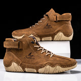 Men's Handmade Split Leather Ankle Boots Sneaker