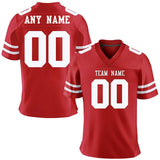 Custom American Football Jersey, Personalized Red Jersey Shirt with Printed Team Name Number, Football Top for Men Women Youth