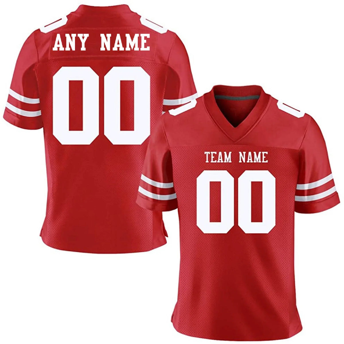Custom American Football Jersey, Personalized Red Jersey Shirt with Printed Team Name Number, Football Top for Men Women Youth
