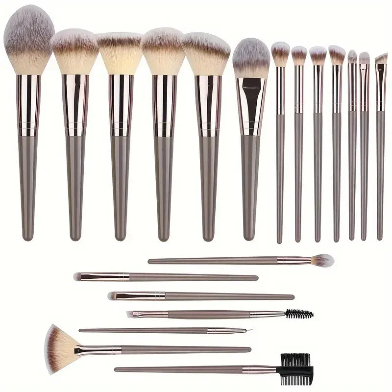 Professional 3-20pc USA-Made Makeup Brush Set - Goat & Synthetic Hair