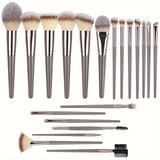 Professional 3-20pc USA-Made Makeup Brush Set - Goat & Synthetic Hair