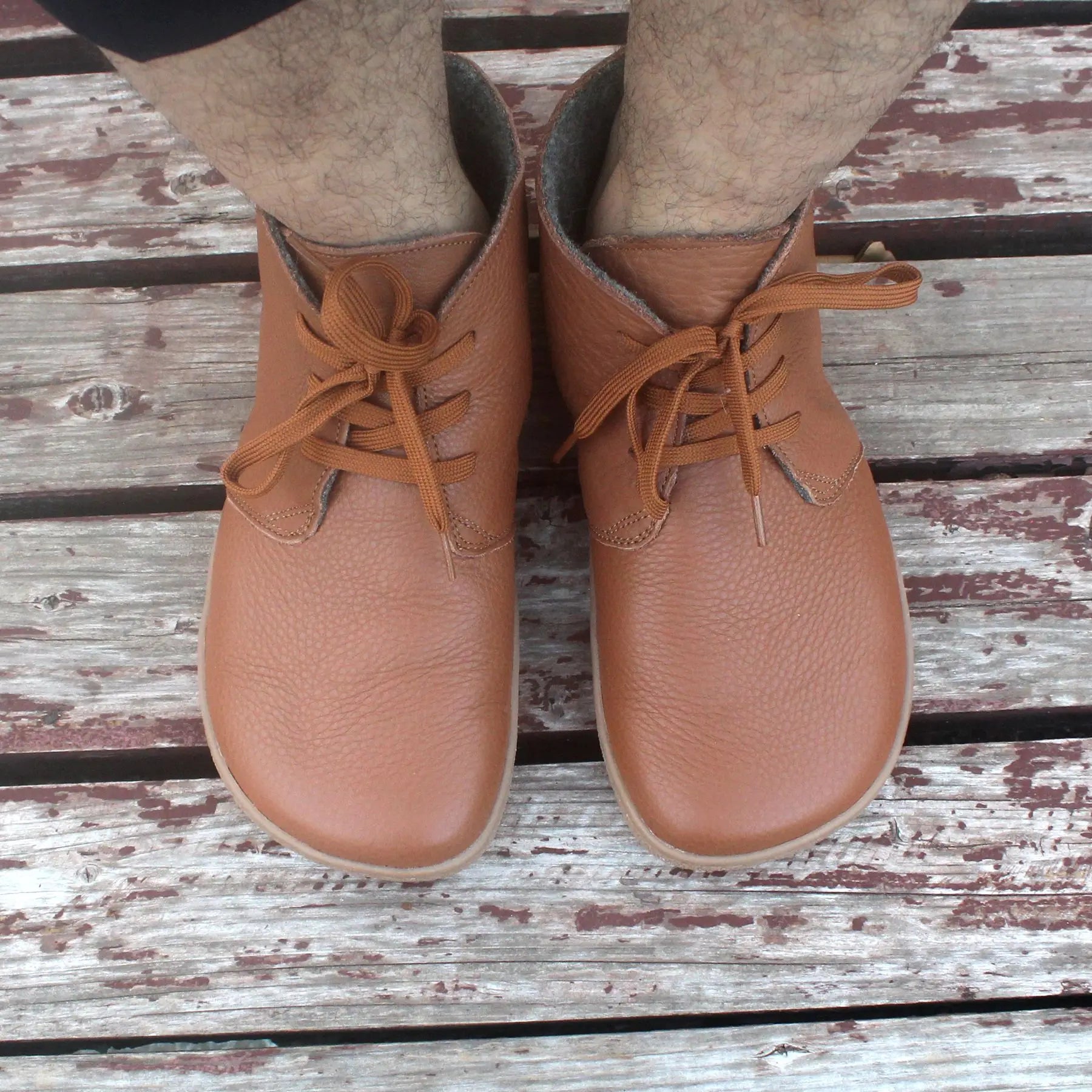 Barefoot Leather Boots with Wool Lining