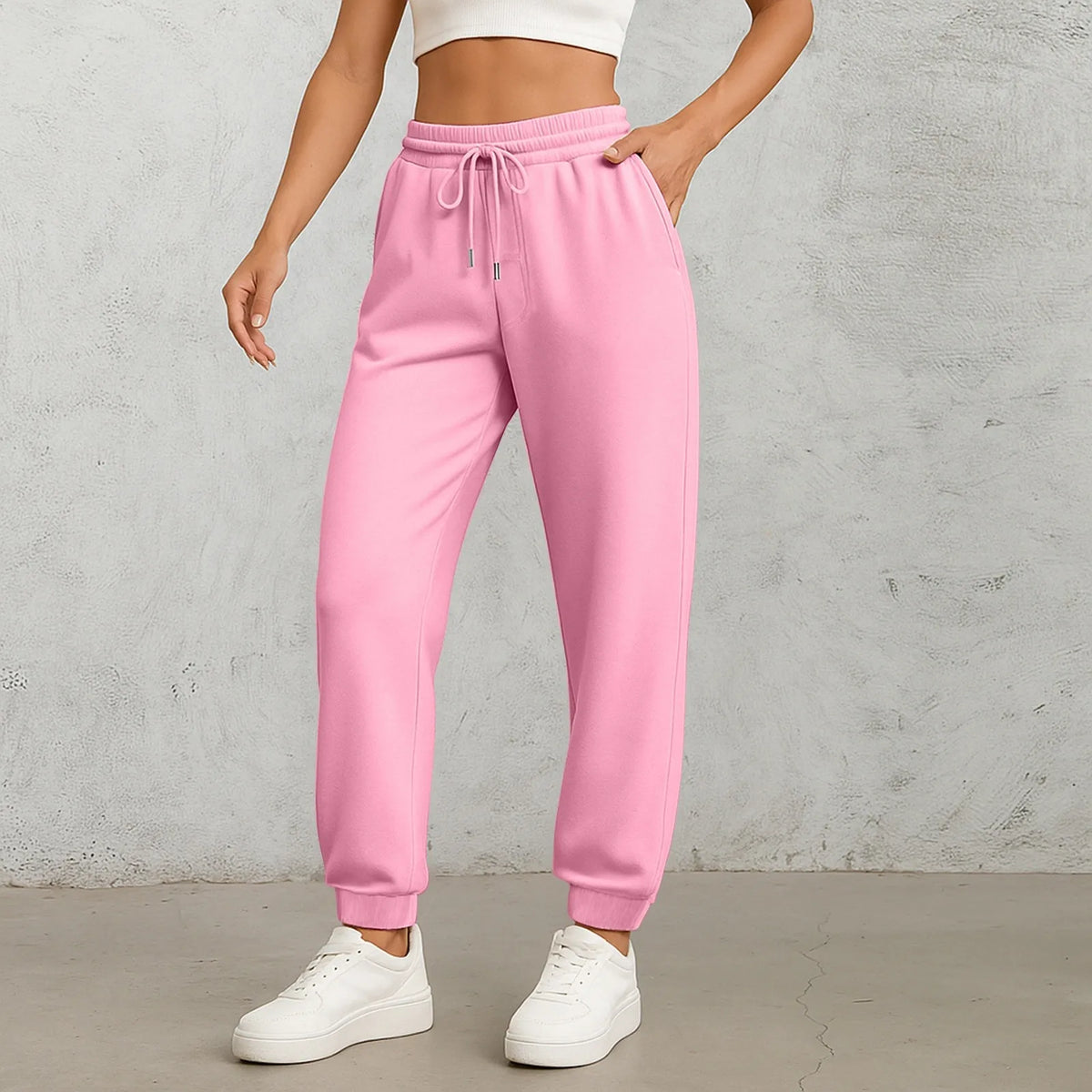 Women's High-Waist Drawstring Straight-Leg Pants