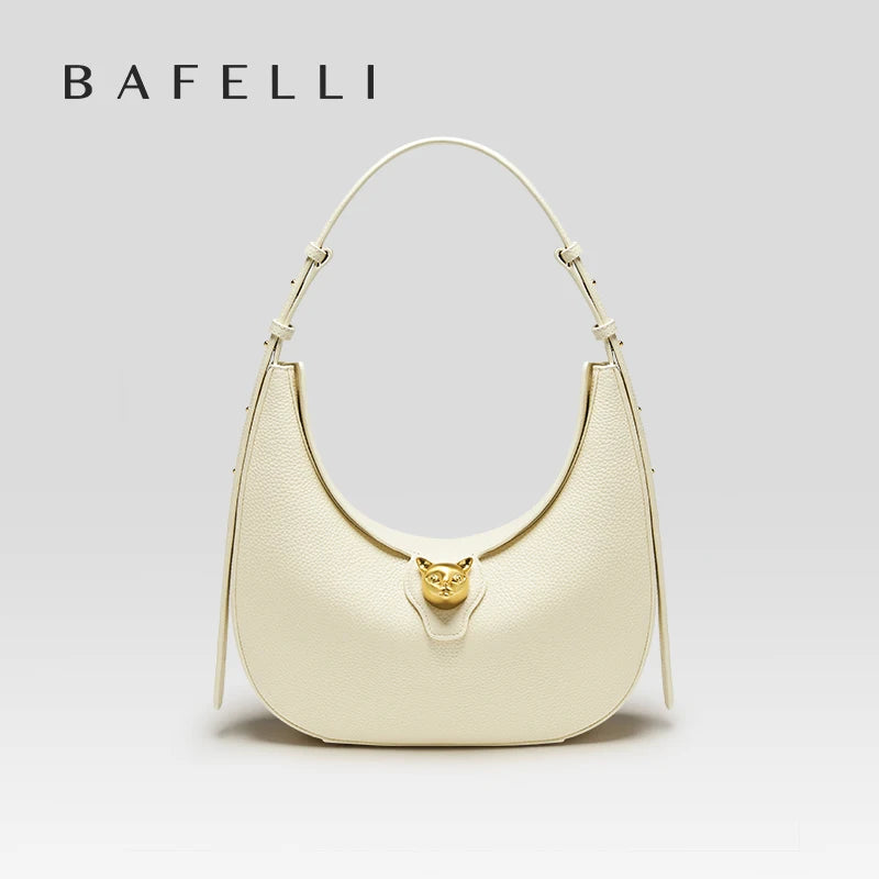 BAFELLI 2026 NEW WOMEN'S HANDBAG CAT SERIES GENUINE LEATHER LUXURY BRAND FASHION STYLE SHOULDER HOBOS LARGE SIZE BAGS FEMALE
