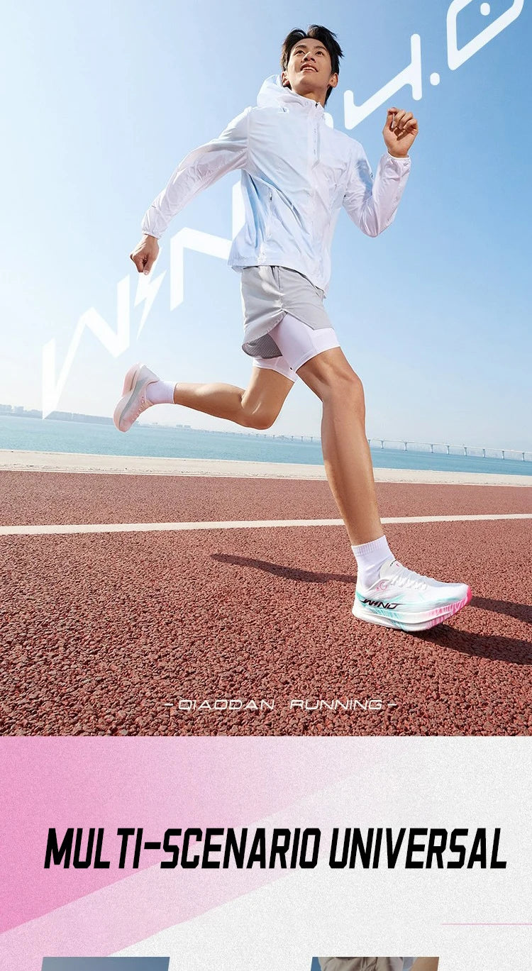 QIAODAN Man Trail Running Shoes 2026 WIND 4 Men's GYM Jogging Sport Shoes Mesh Breathable Athletic Running Sneakers QDB023262298