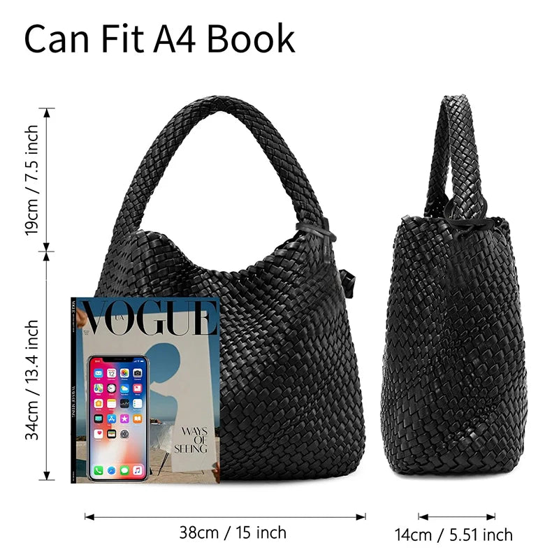Hand-Woven Leather Tote & Shopper