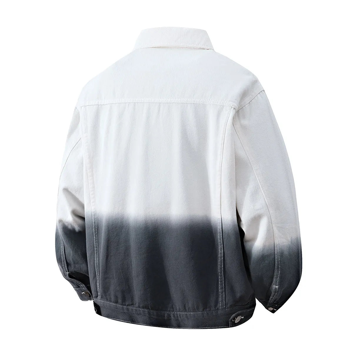 Men High Quality Cotton Denim Jacket Spring Autumn Youth Hip Hop Streetwear Tie Dye Gradient Jeans Youth Cowboy Loose Top Coat