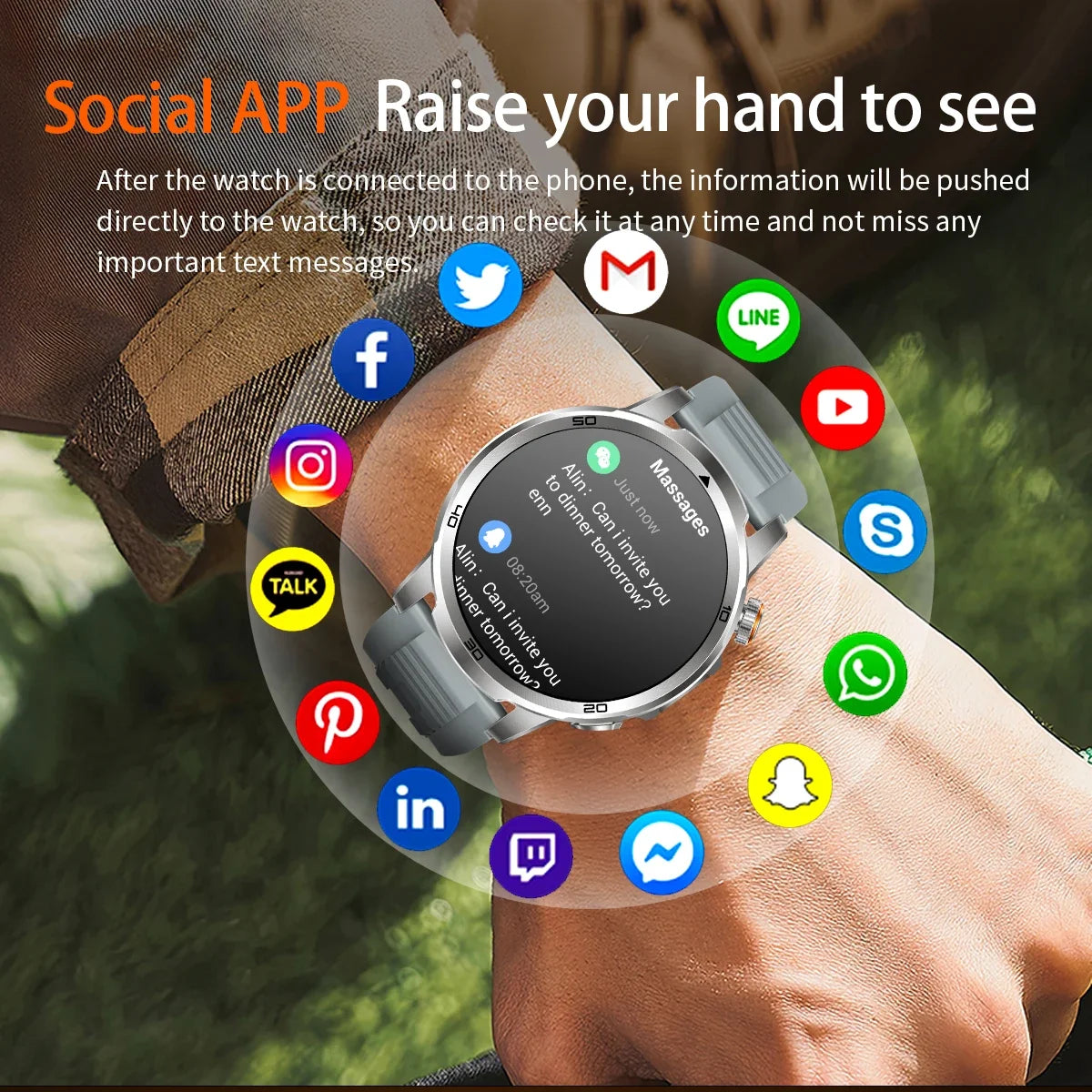 GUHUAVMI AK95 Pro Smartwatch – AMOLED, GPS & Flashlight