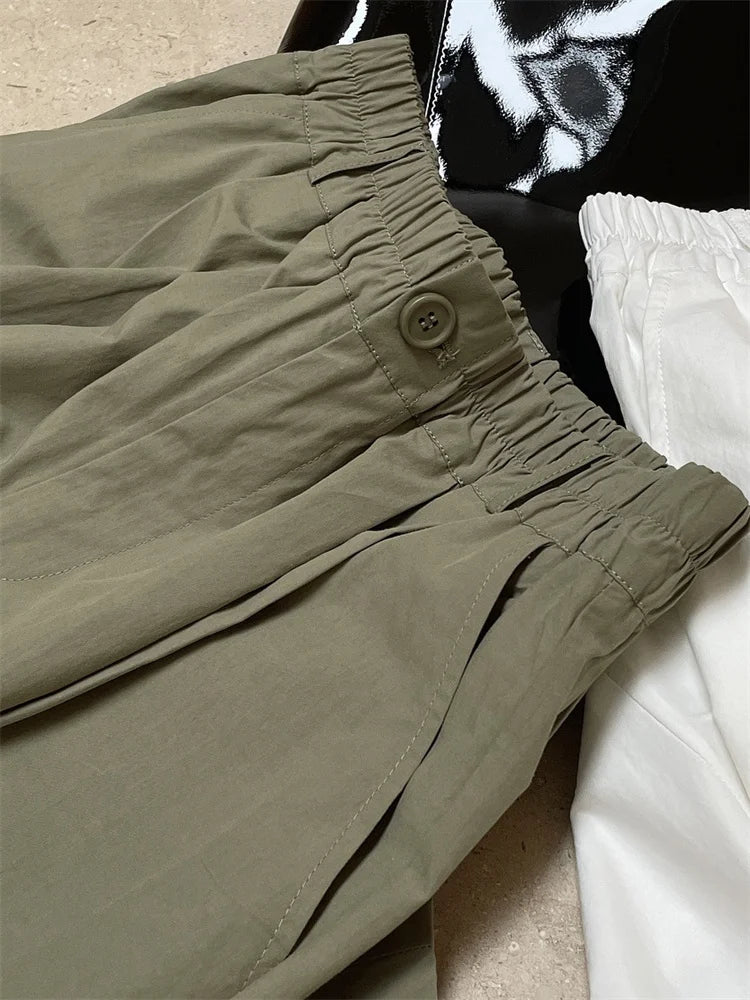Women’s High-Waist Cotton Wide-Leg Pants