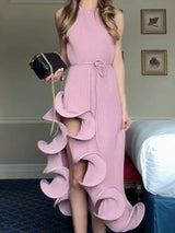 Summer Elegance: Women’s  Irregular Sleeveless Maxi Dress