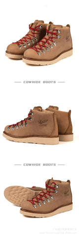 LAGIES cow leather Hiking shoes walking boots men Goodyear shoes trendy casual ankle shoes walking trekking outdoor sneakers