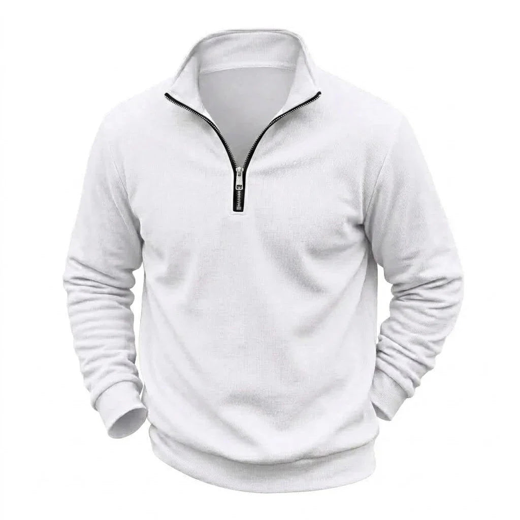 Mens Zip Up Streetwear Mock Neck Jumper Winter Warm Fleece Knit Top Long Sleeve Pullover Outdoor Work Jacket Coats Sweatshirts
