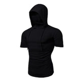 Men’s Short Sleeve Performance Hoodie with Integrated Mask