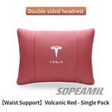 Car Double-Sided Suede Leather Headrest Neck Support Pillow Seat Waist Cushion Tesla Cybertruck Model 3 Model Y Model S Model X