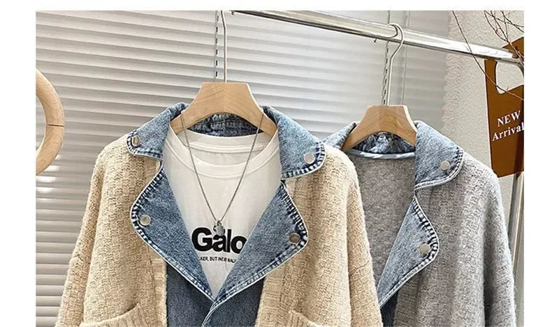 Layered Denim Jacket | Autumn/Winter Mixed-Media Streetwear