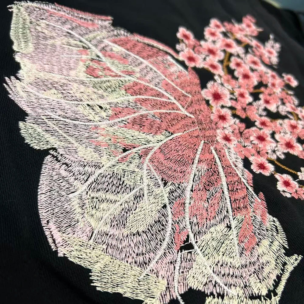 Men’s Butterfly Embroidered Cotton Hoodie