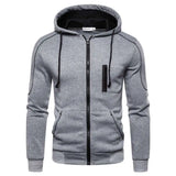 Men's Color Block Fleece Zip-Up Hoodie