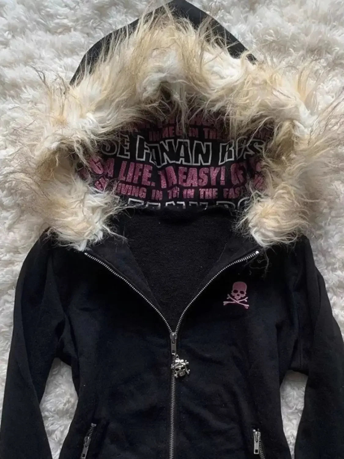 Women’s Retro Zip-Up Hoodie with Slight Stretch