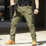 Men's Slim Fit Cargo Pants with Elastic Waist