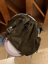European And American Frosted Suede Bucket Type Backpack Retro Large Capacity Portable Single Shoulder Diagonal Cross Bag Trendy