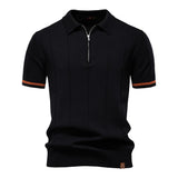 AIOPESON Men's Slim Fit Zipper Polo Shirt | Sport & Office
