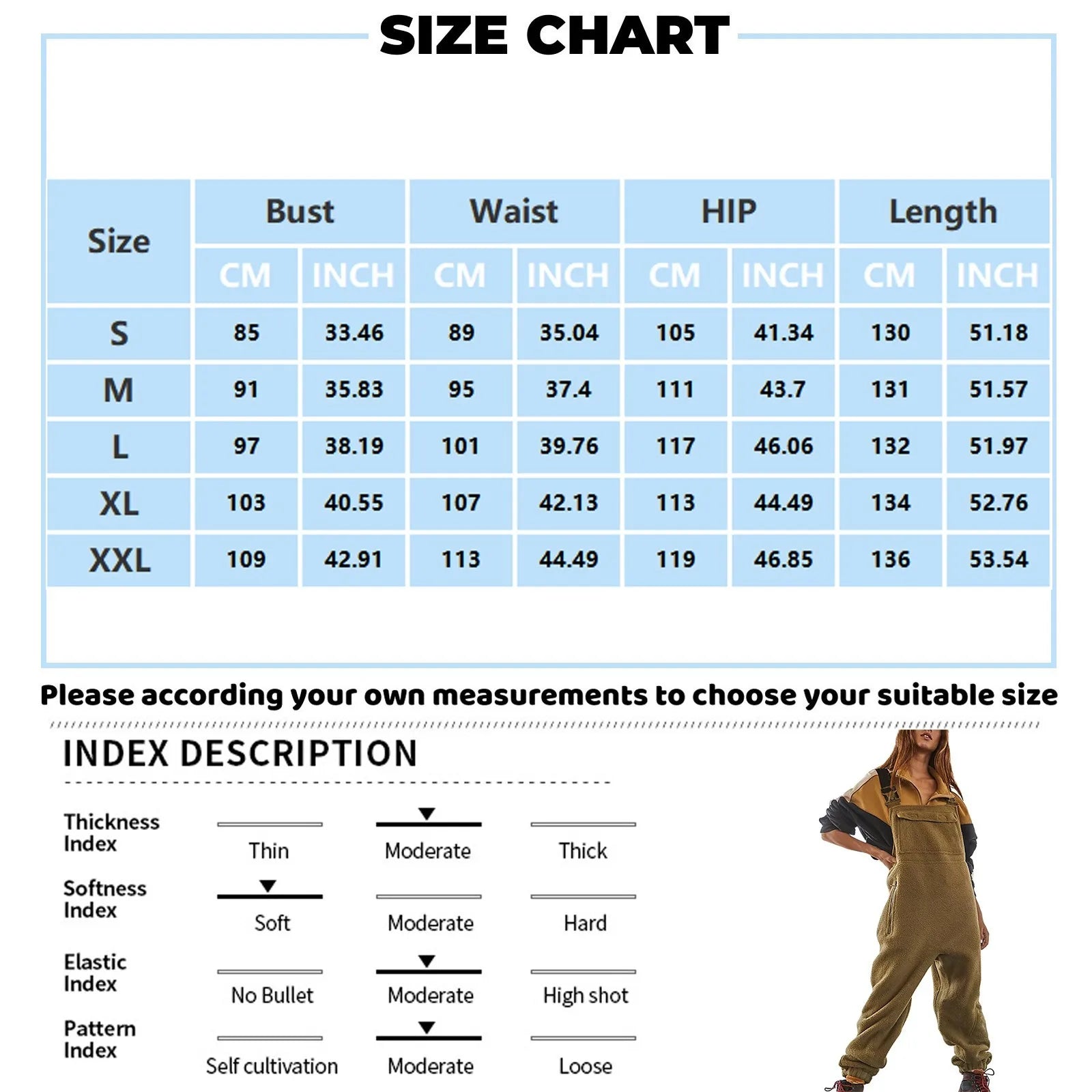 Fleece Bib Overalls - Adjustable Warm Winter Fuzzy Jumpsuit & Ski Pants