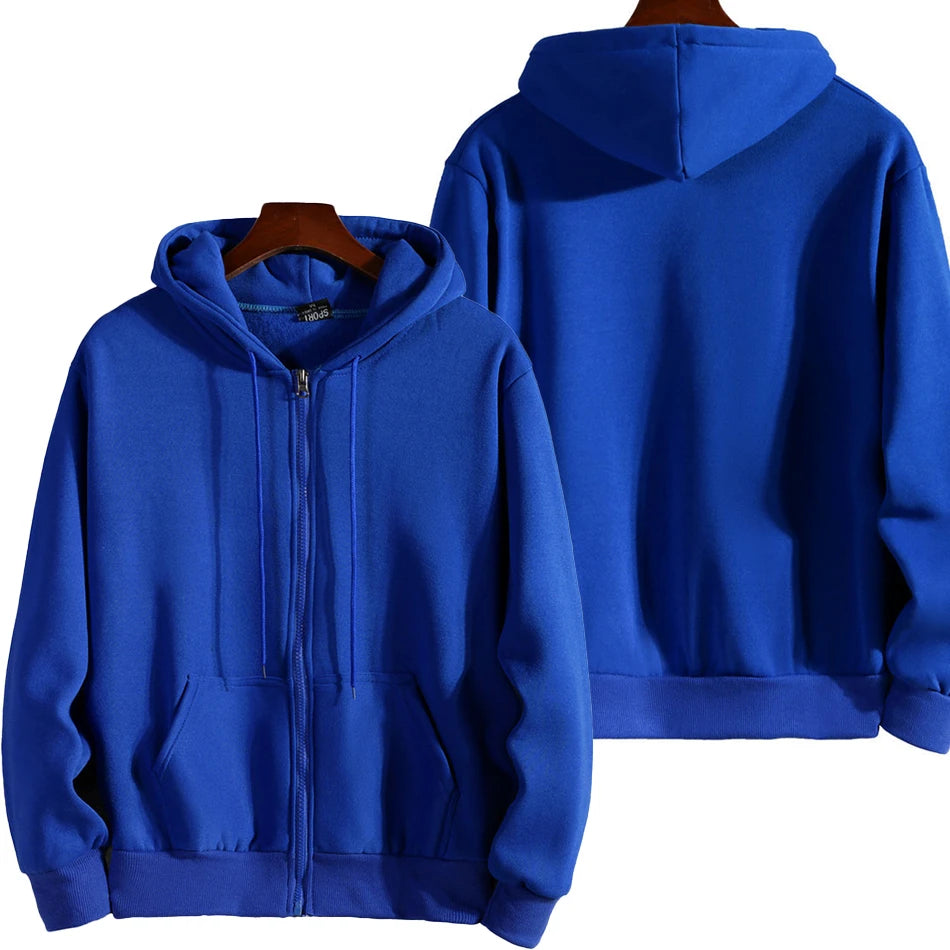 2025 New Fashion Zipper Hoodies Women/Men Fashion Long Sleeve Hooded Sweatshirt Casual Autumn Winter Sportwear Solid Clothes