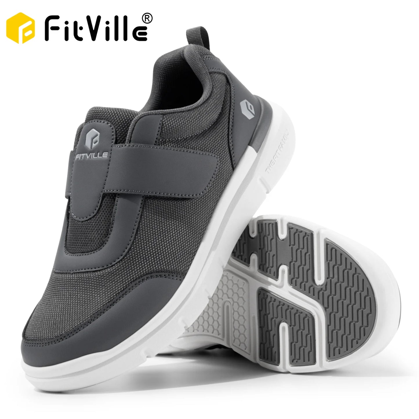 FitVille Diabetic Shoes Mens Extra Wide Width for Swollen Feet Neuropathy Diabetic Pain Relief Lightweight Walking Casual Shoes