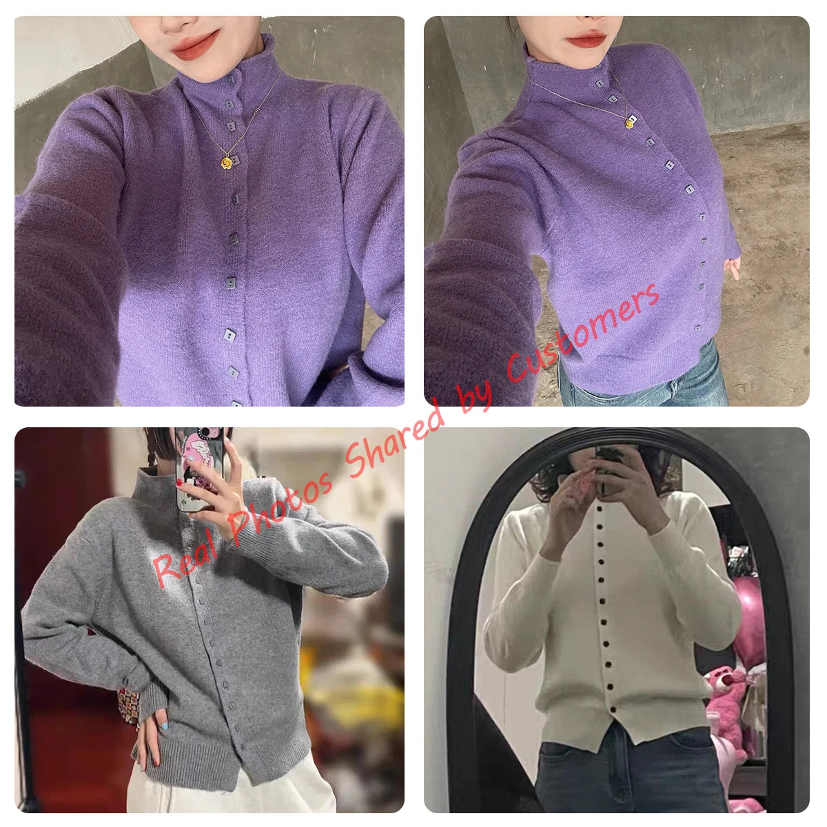 Women's Stand Collar Knit Cardigan Sweater