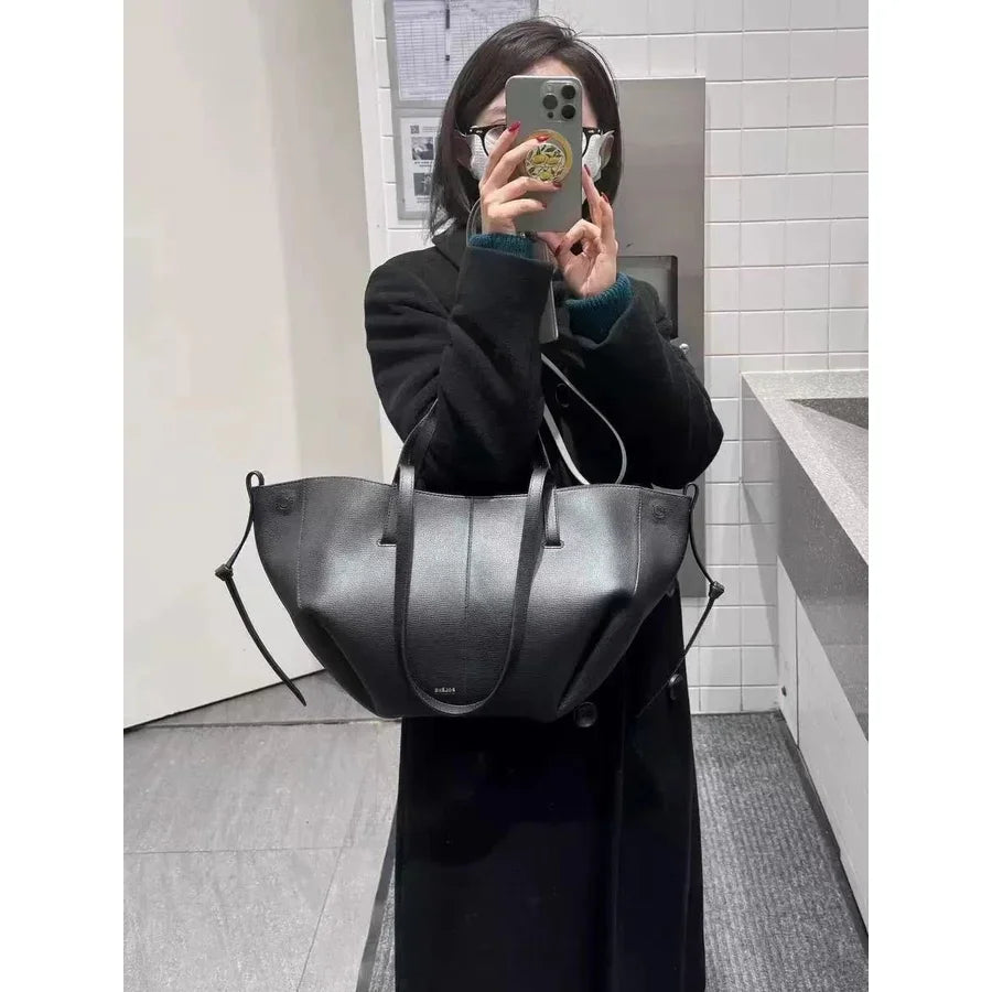 Luxury Wing Tote Bucket Bag – Large Capacity Y2K Pleated Handbag