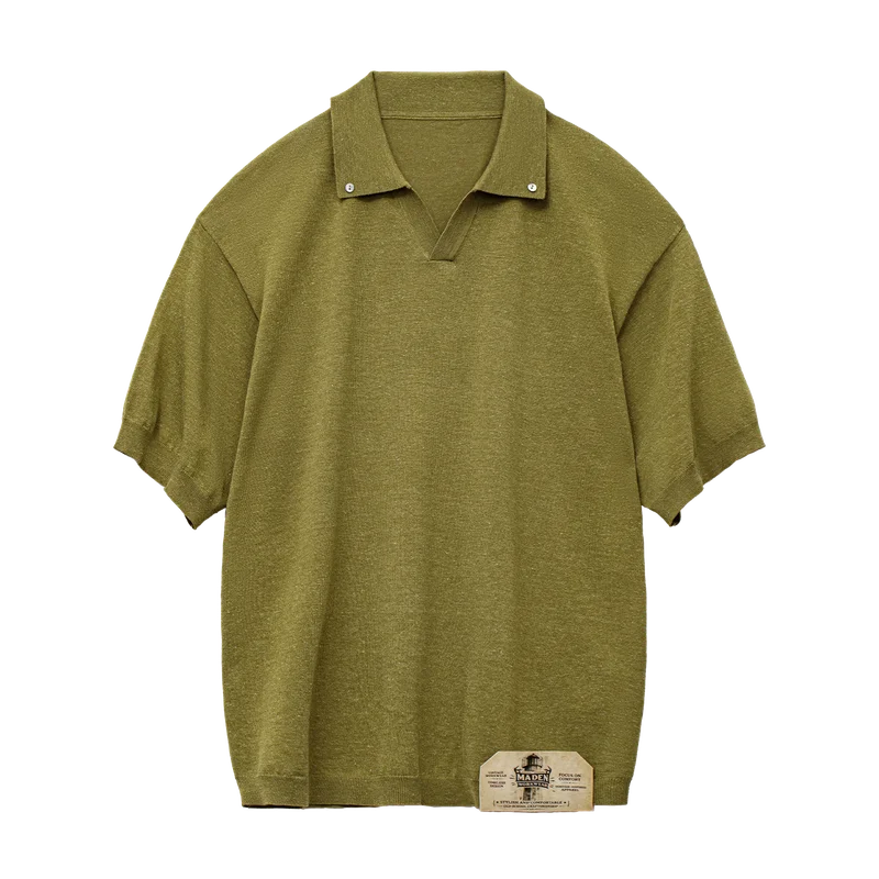 Maden Vintage Seagull Collar Polo Shirt for Men