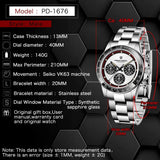 2026 PAGANI DESIGN New Men Quartz Wristwatch Fashion Ceramic Bezel Chronograph Stopwatch Waterproof 100m Stainless Watch for Men