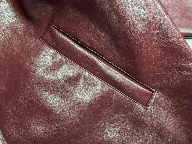Burgundy Embroidered Streetwear Jacket