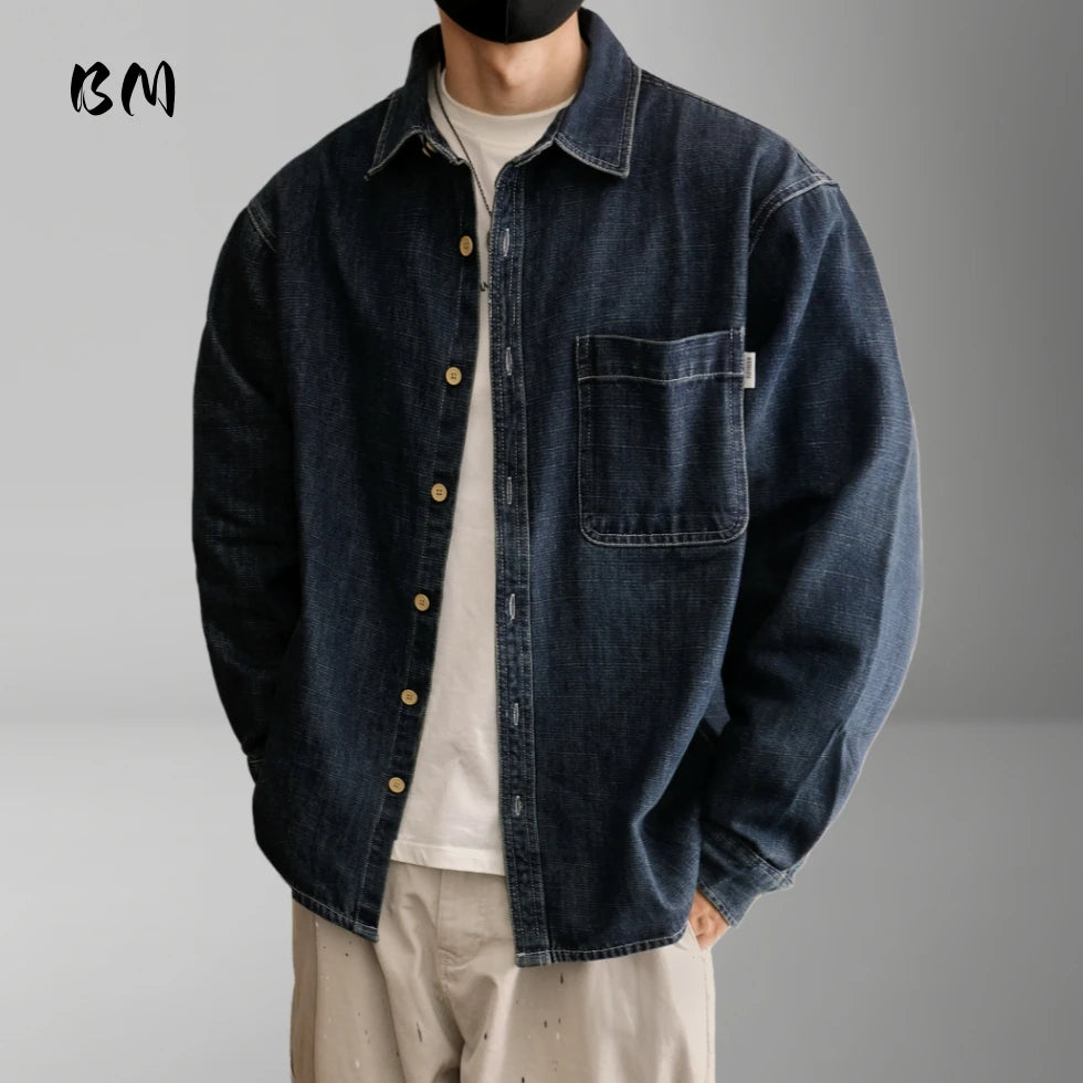 Men's Japanese Vintage Heavyweight Denim Shirt