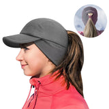 Women's Fleece Ponytail Hat with Ear Warmers & Reflective Cap