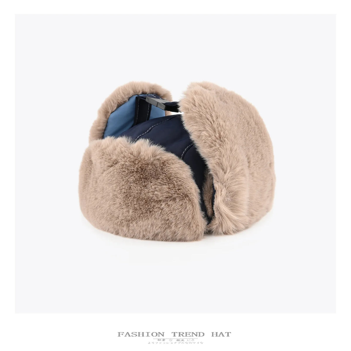Winter Faux Fur pilot Hat unisex Bomber Hat Color-Block Plush Ushanka Hat Aviator Hat Thermal Earflap Cap Skiing Trapper Bonnet