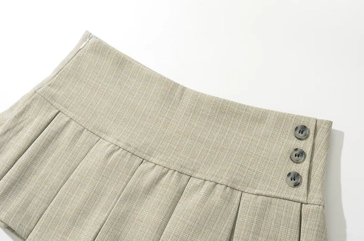 Women's Retro Pleated Mini Skirt